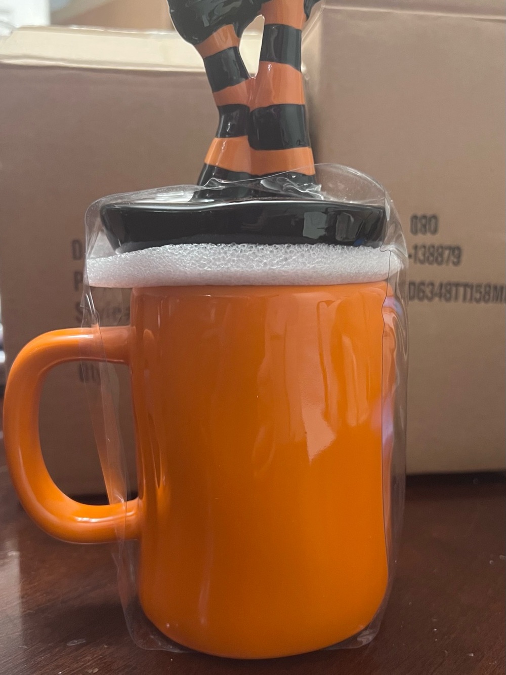 Rae Dunn Orange Halloween Mug with 'More Boos Please' Lettering - Picture 2 of 3